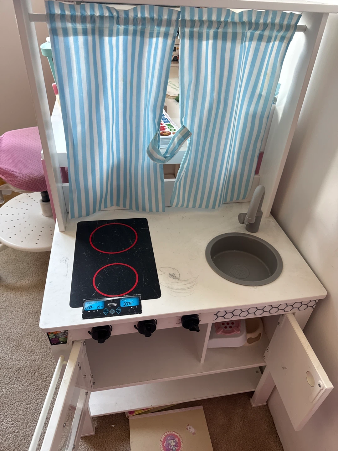 IKEA Wooden Play Kitchen with Stove and Sink