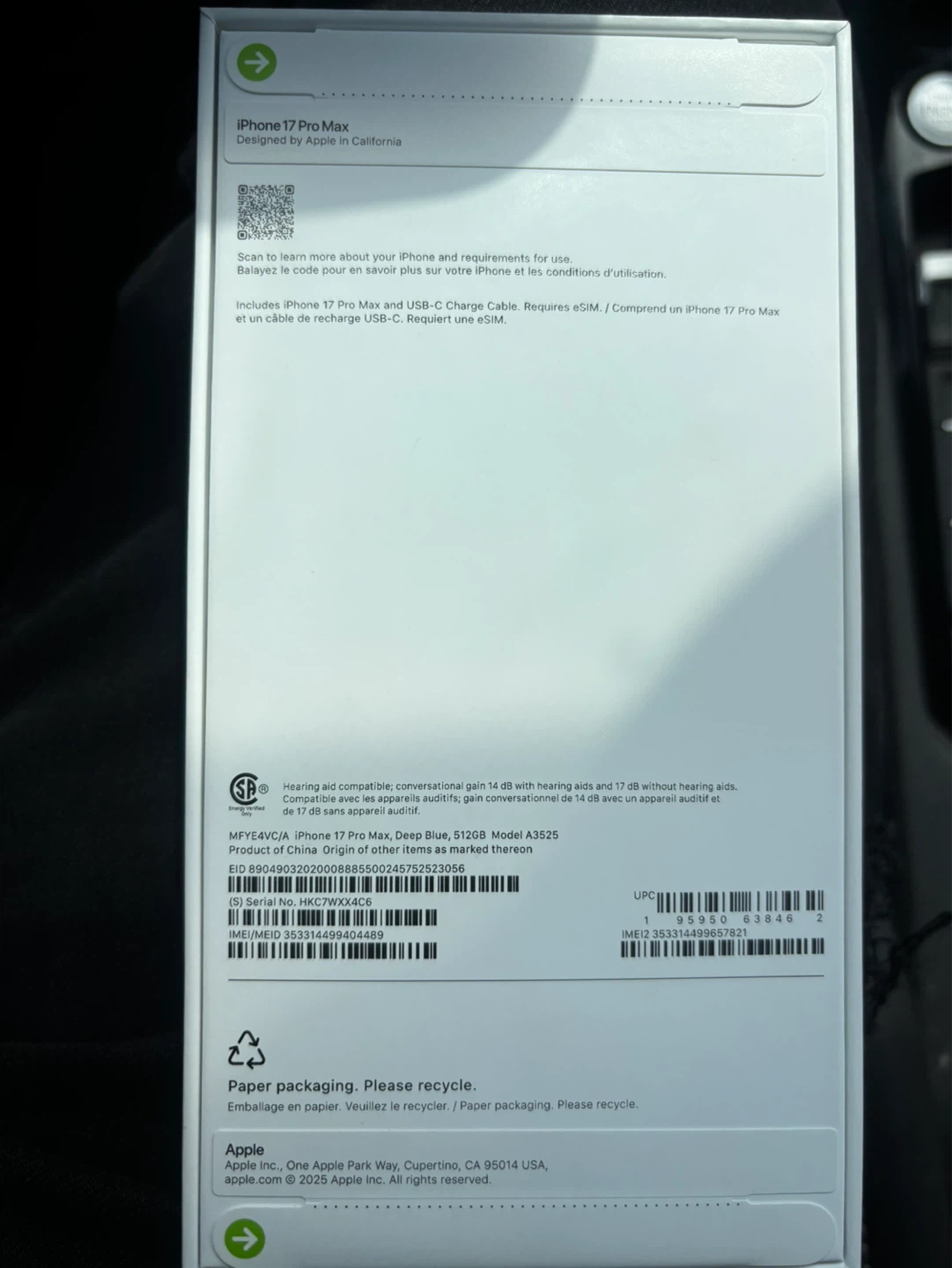 Brand New iPhone 17 Pro Max – Deep Blue – 512GB (Sealed in Box) - photo 3