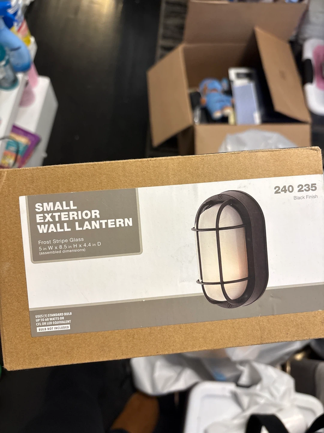 Small Exterior Frost Stripe Glass Wall Lantern