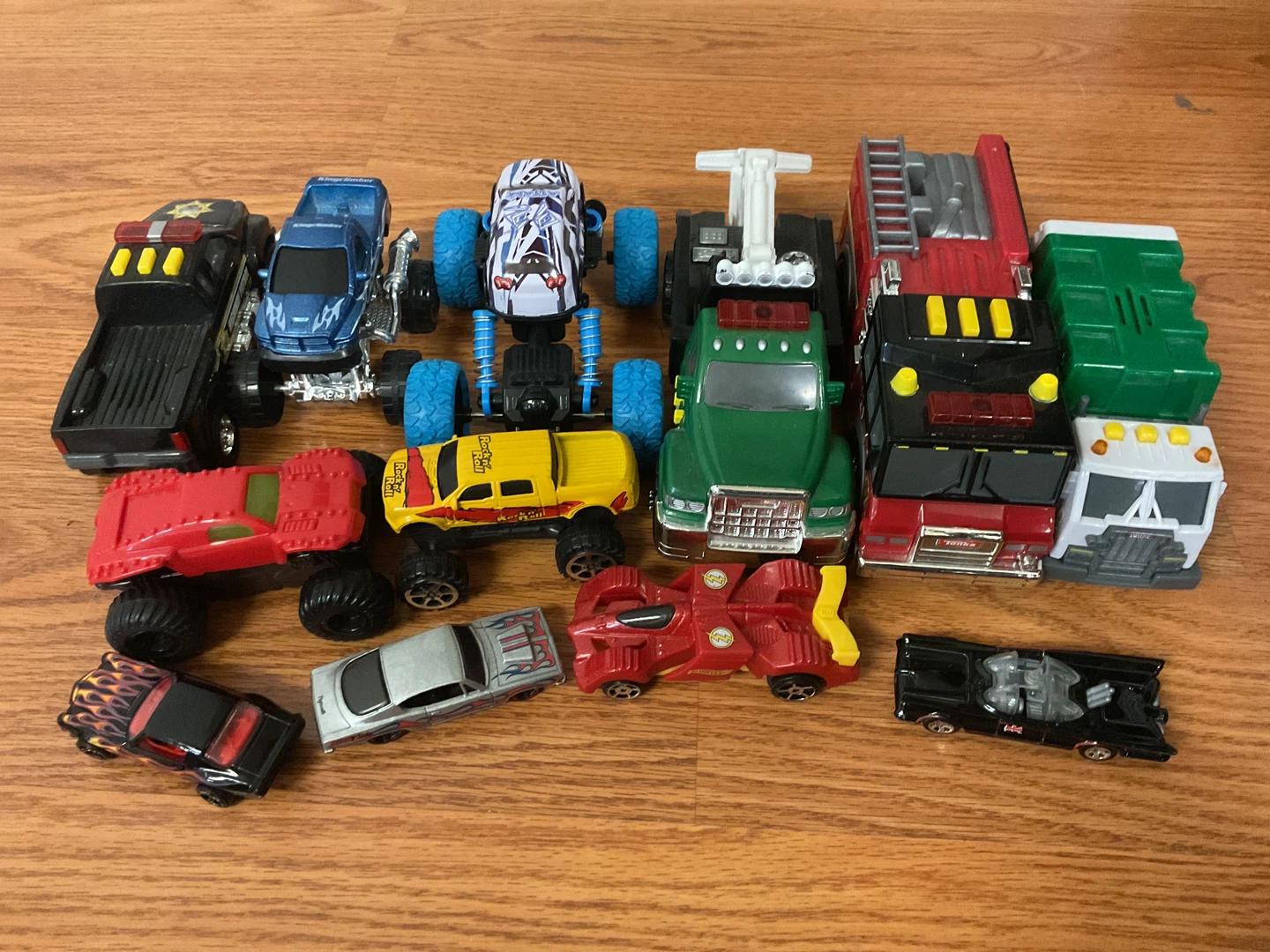 Twelve toy vehicles