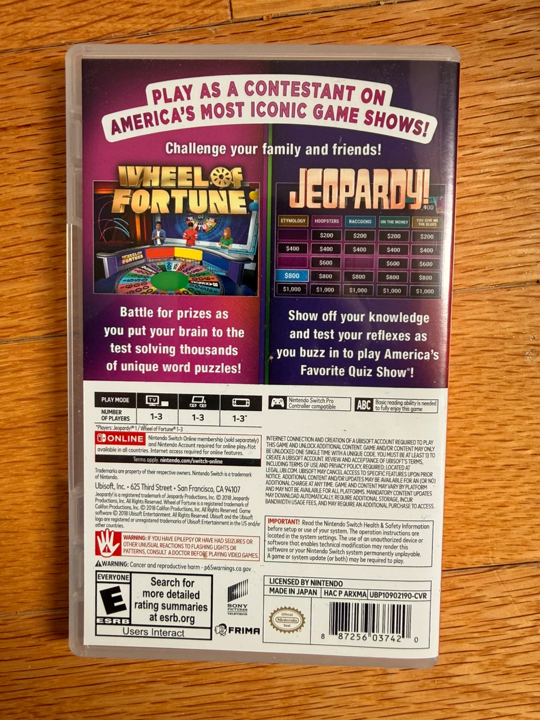 Nintendo Switch Wheel of Fortune & Jeopardy! Game - photo 2