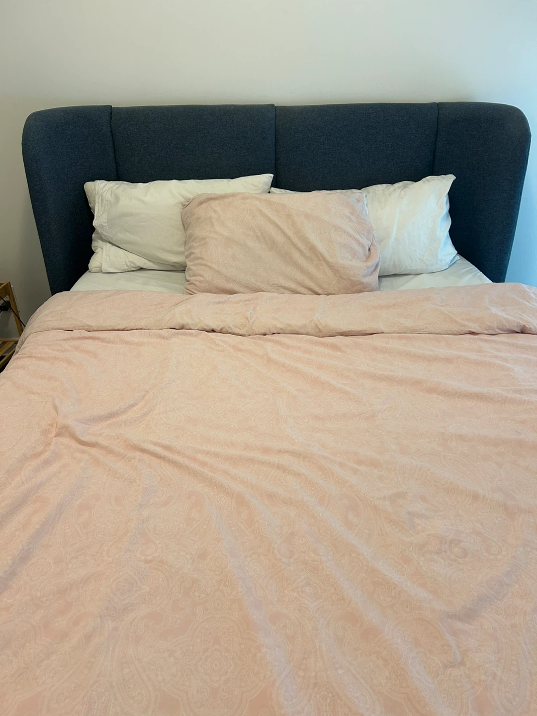 IKEA TUFJORD Upholstered Bed Frame - Queen, Tallmyra Black-Blue - photo 4