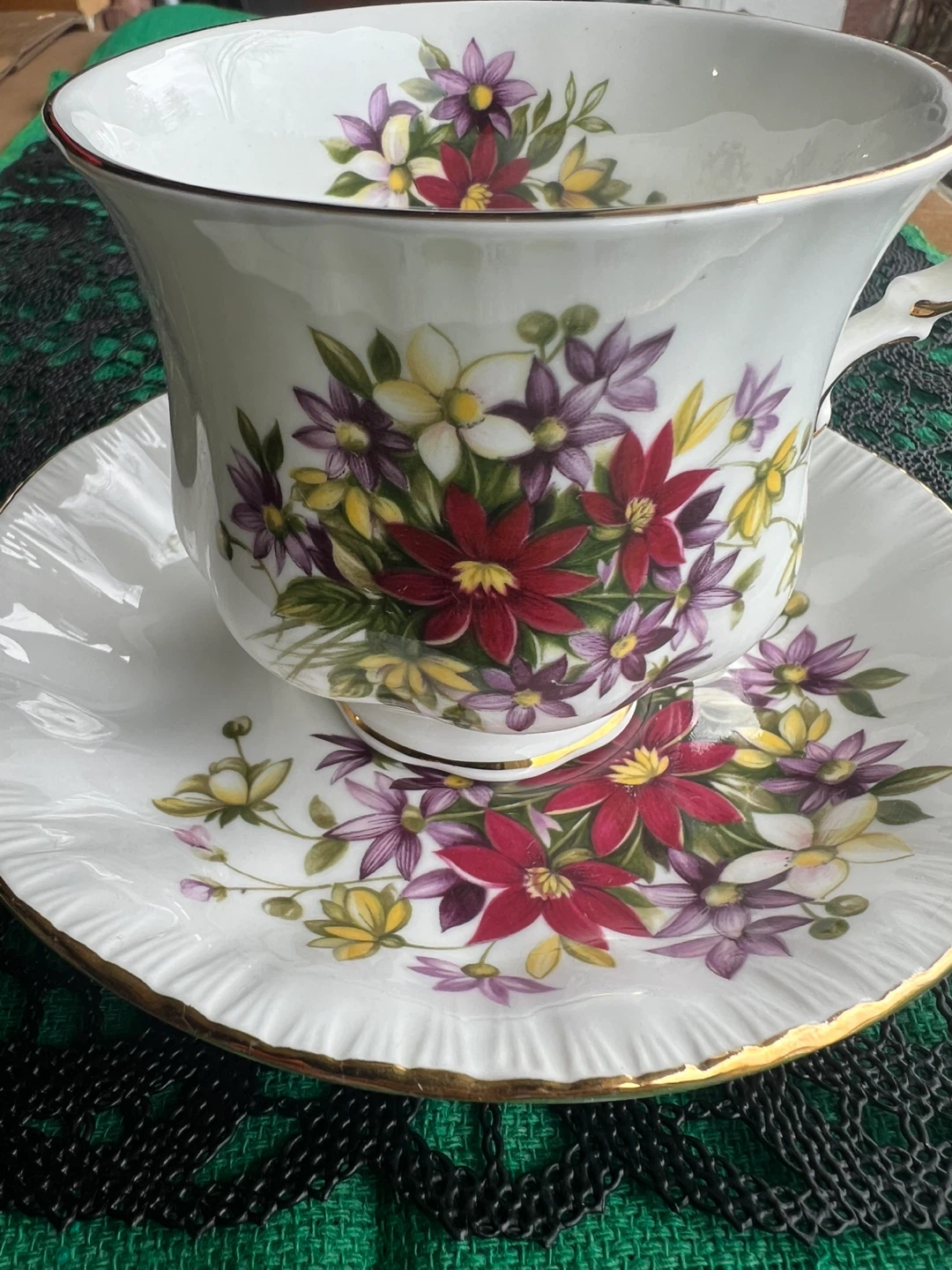 Paragon Flower Festival Fine Bone China Teacup and Saucer