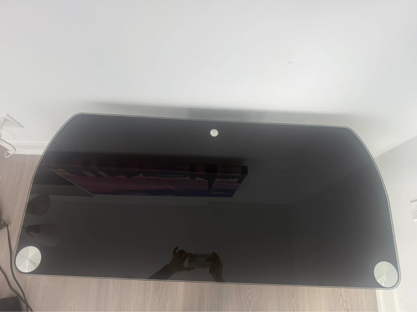 Black Tempered Glass TV Stand with 3 Tiers - photo 3