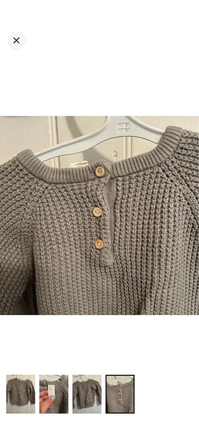 H&M Grey Organic Cotton Knit Sweater - 2-3 Years - photo 4