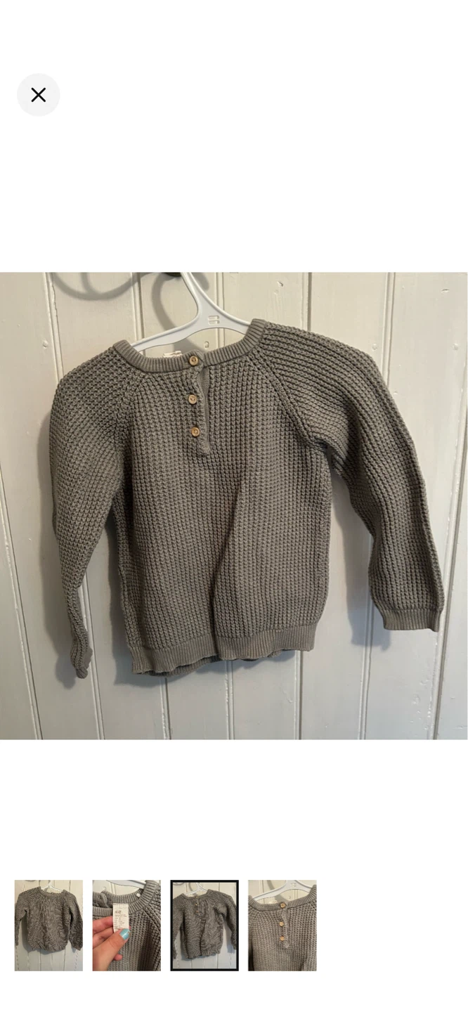 H&M Grey Organic Cotton Knit Sweater - 2-3 Years - photo 3