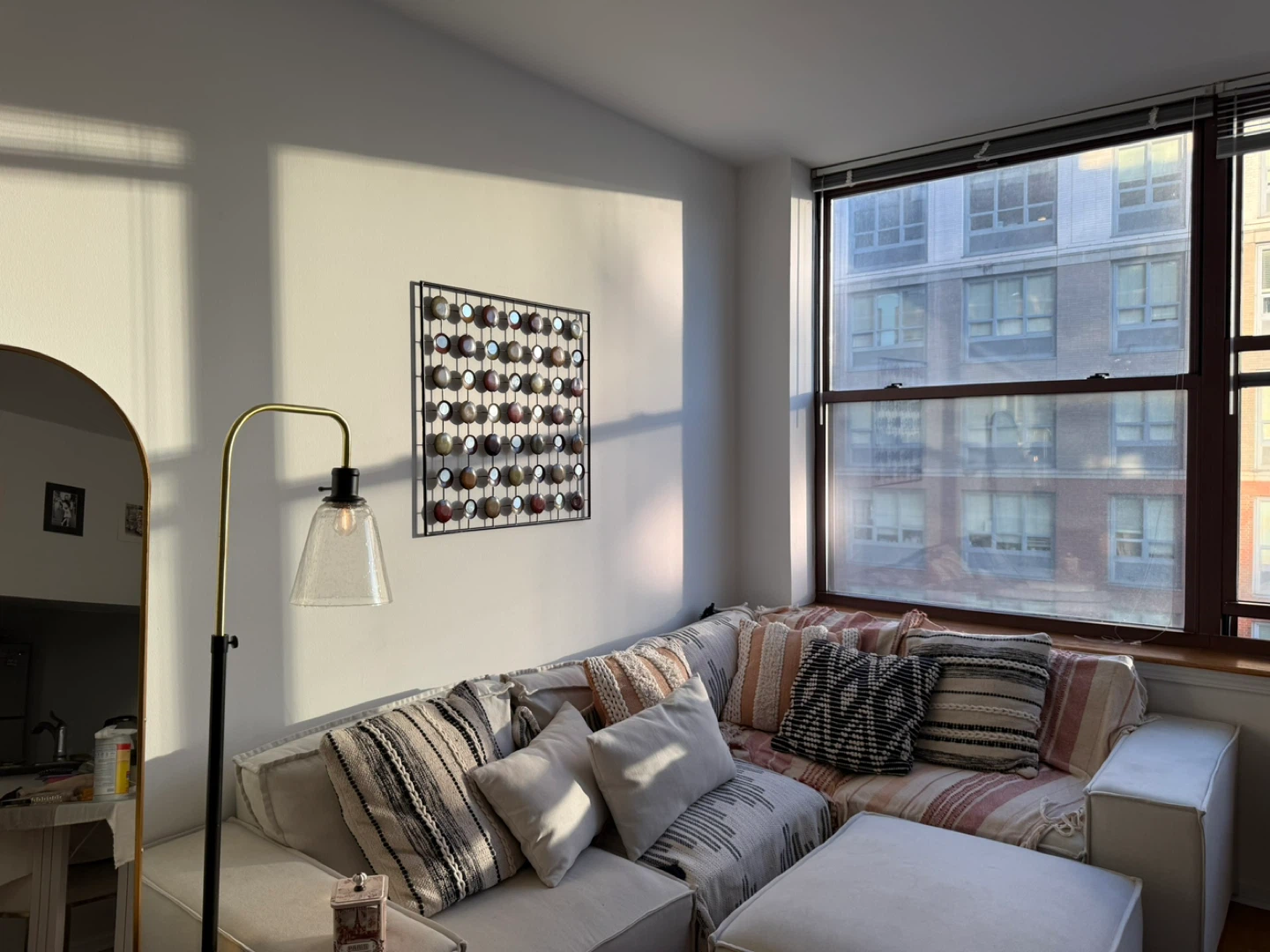 White Sectional Couch + Rug + Pillows/Throws (bundle deal) - photo 2