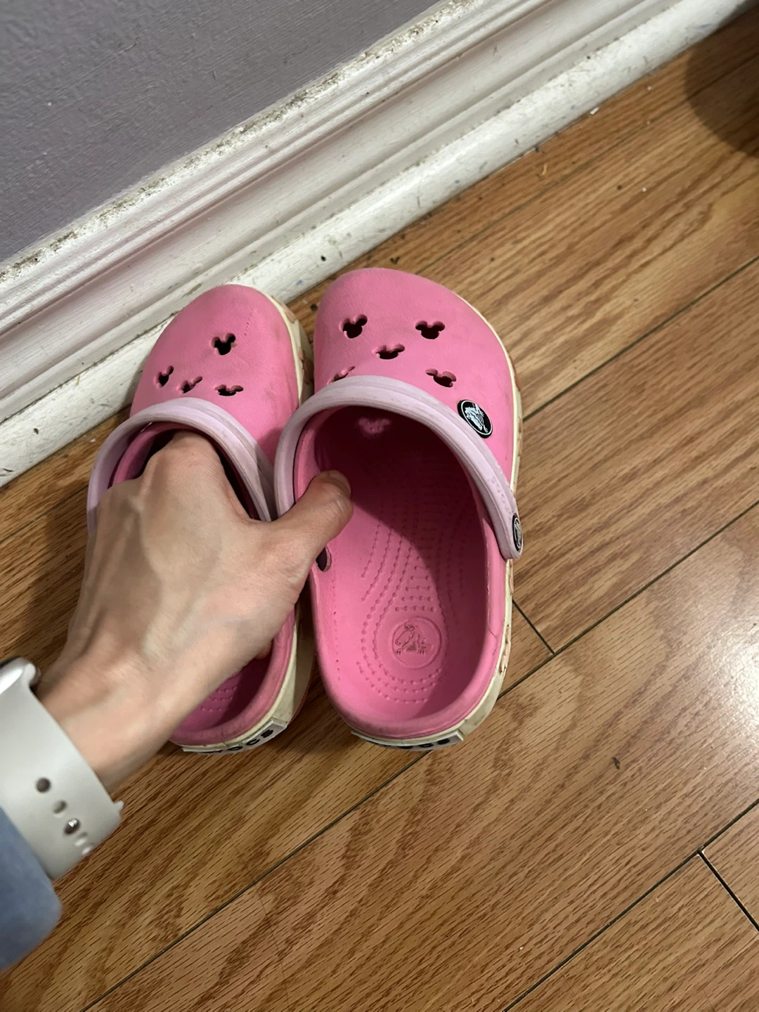Size 10-11 Crocs Toddler Pink Mickey Mouse Clogs - photo 4