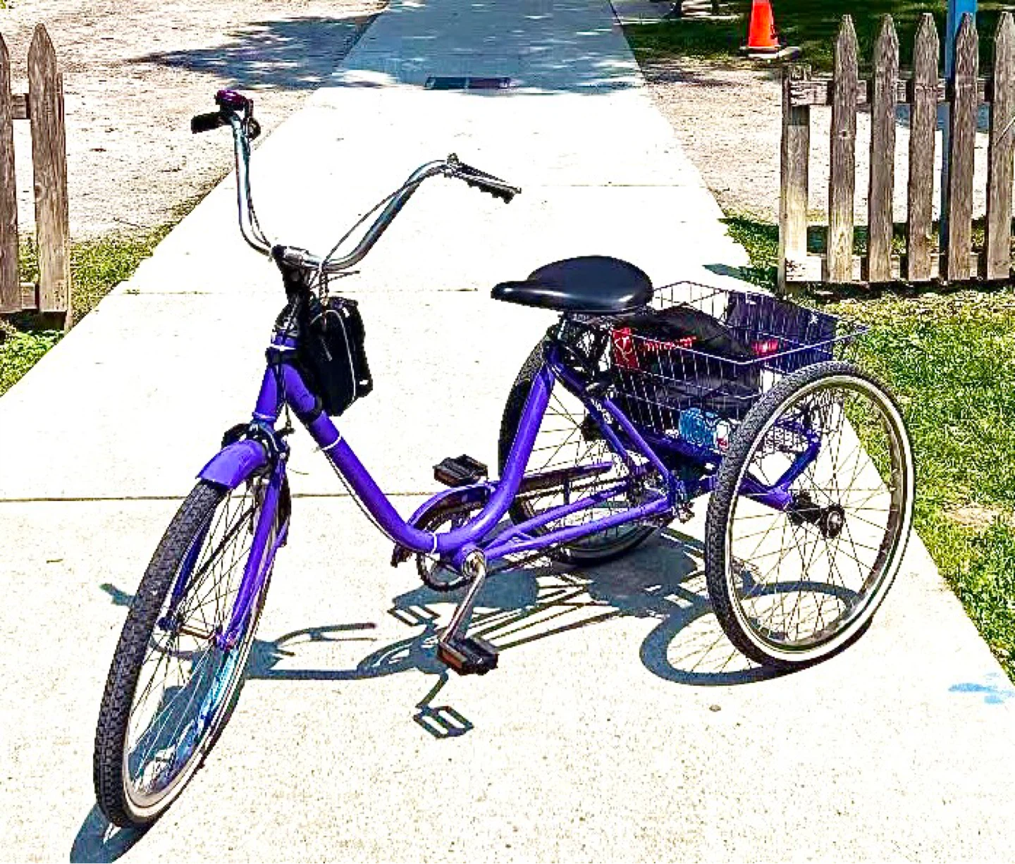 Purple Adult Tricycle with Basket - photo 2