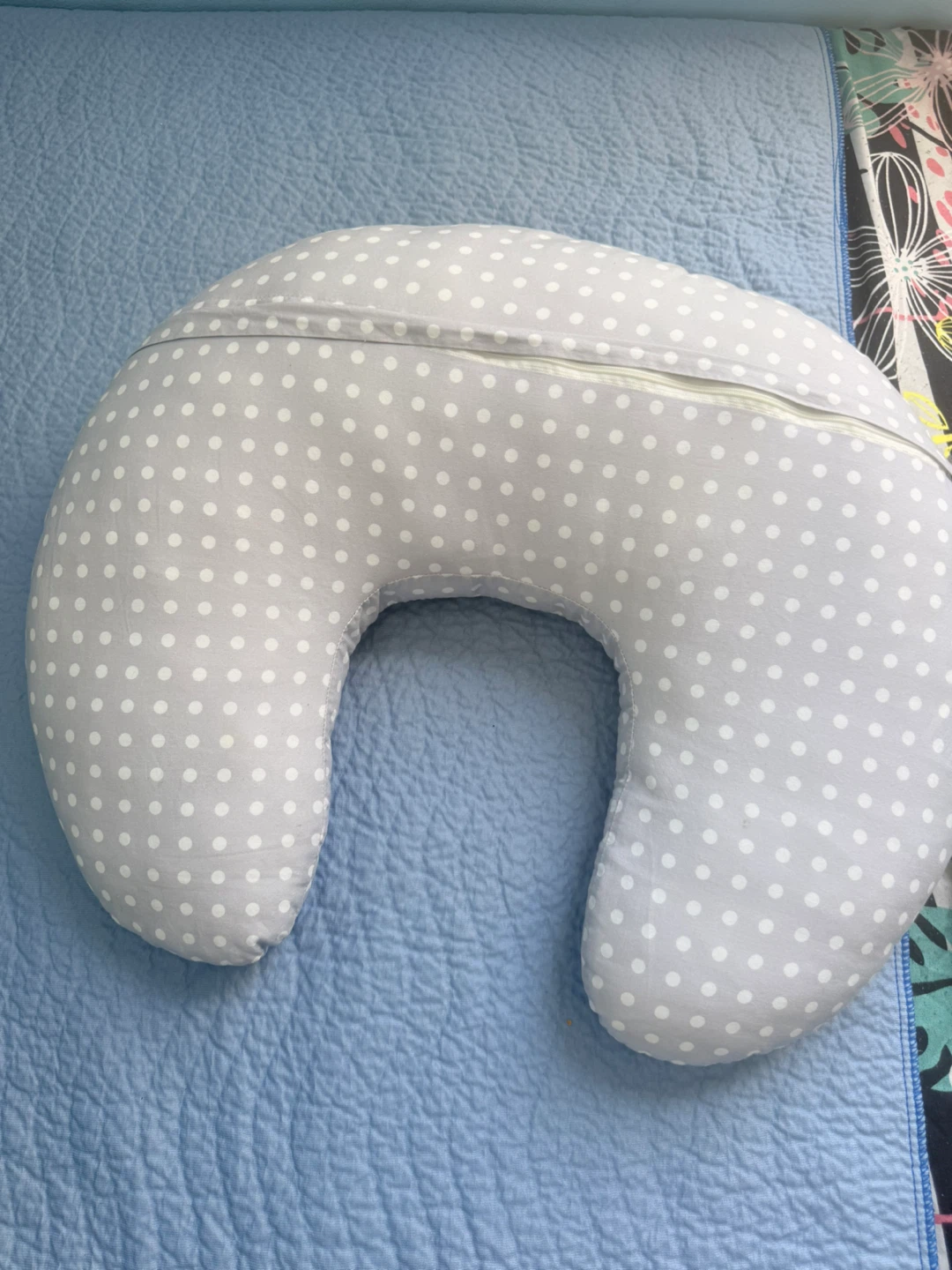 Nursing Pillow Gray Polka Dot