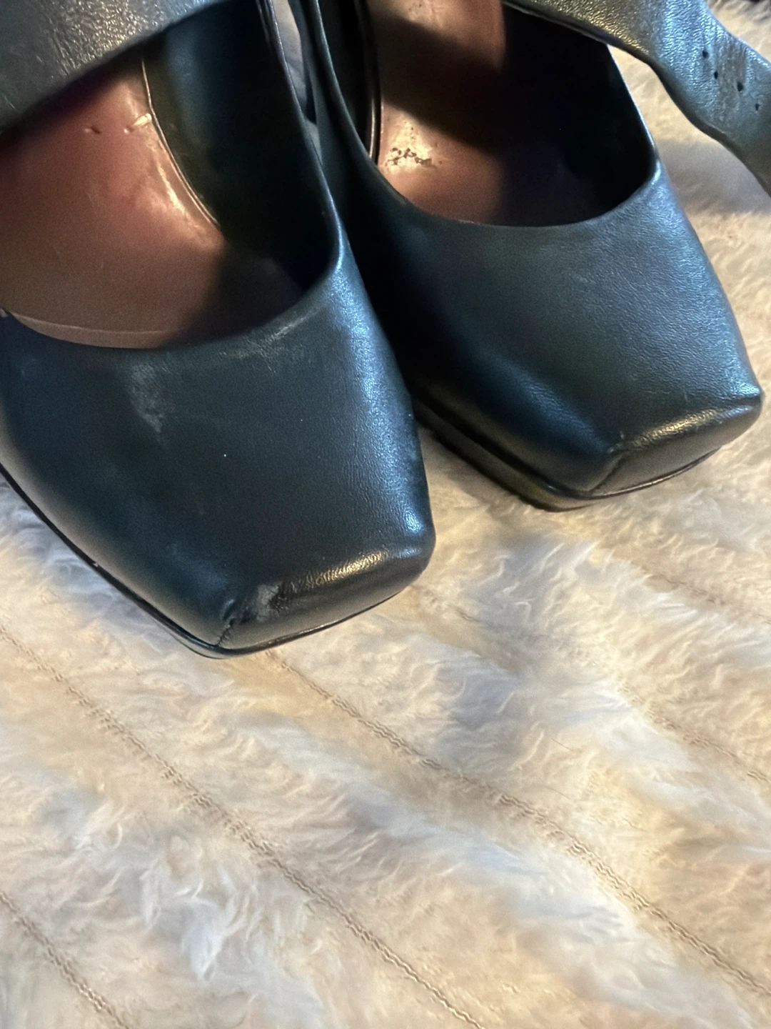 Jessica Simpson Black Leather Ankle Strap Heels - Size 9B/39 - photo 3