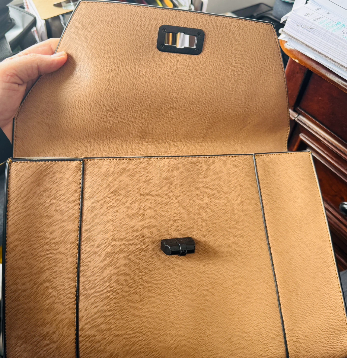 Steve Madden Brown Faux Leather Clutch Bag - photo 3