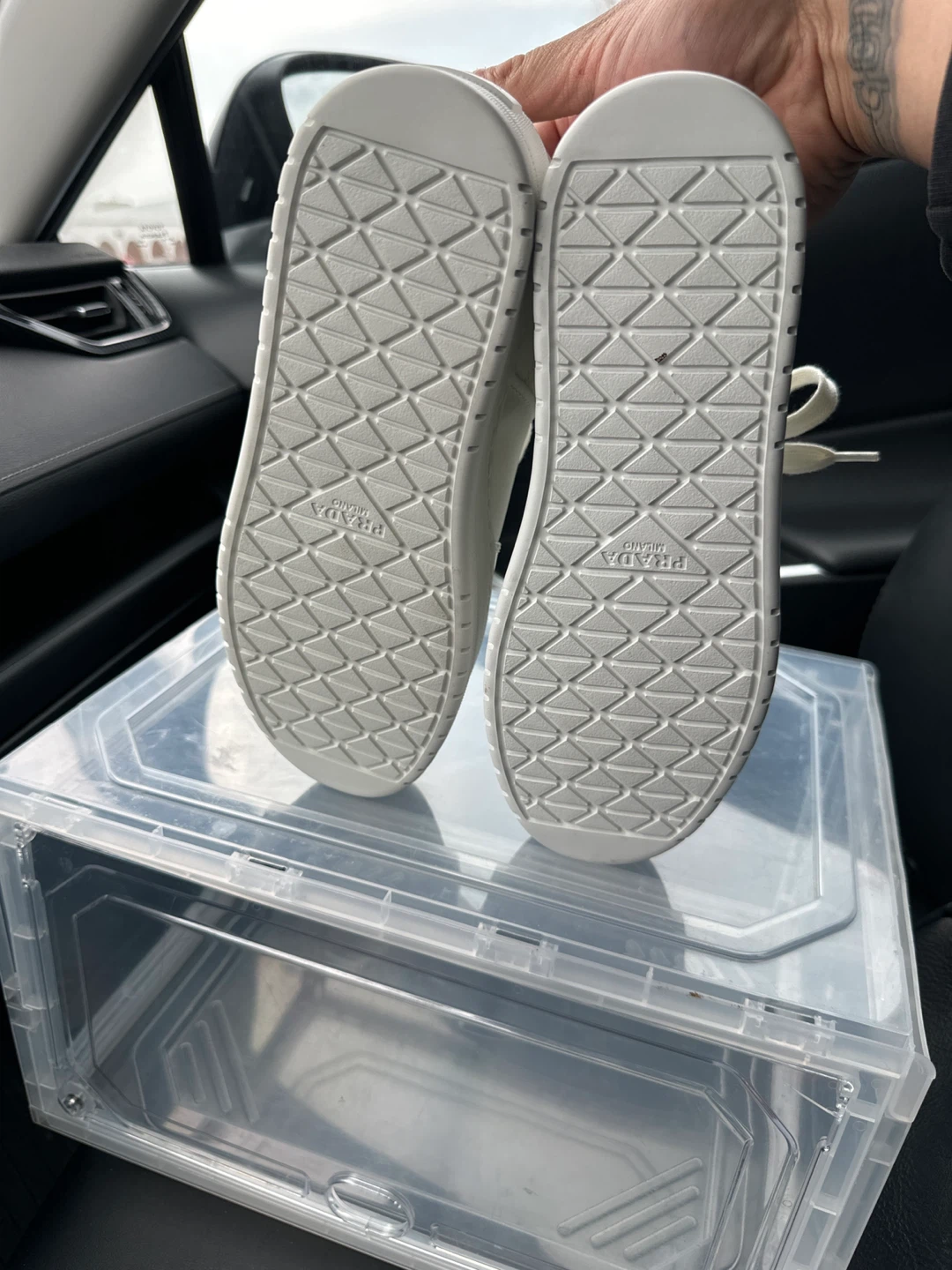 Prada White Leather Platform Sneakers - photo 5