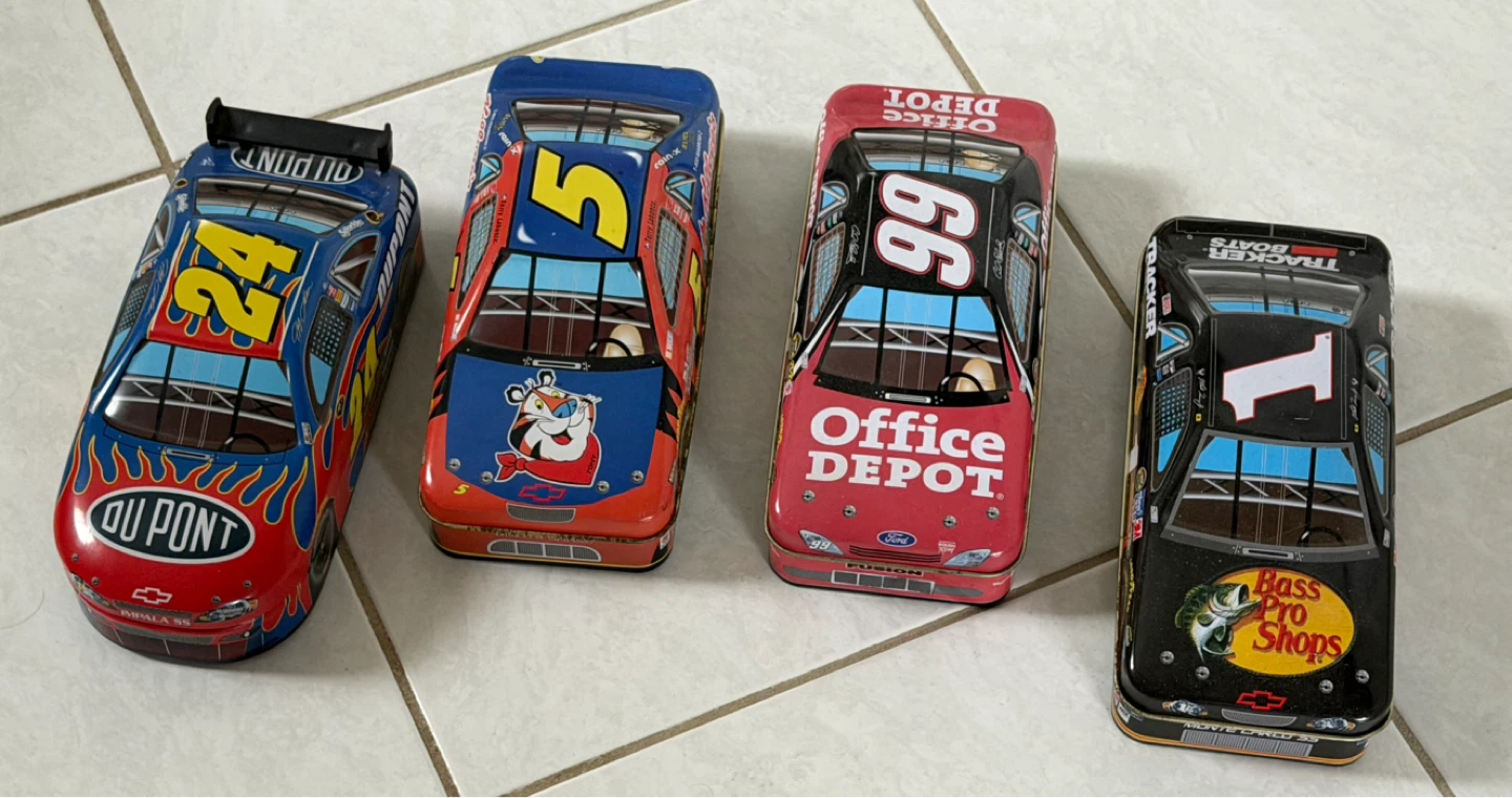 Assorted Nascar Car Tin Boxes