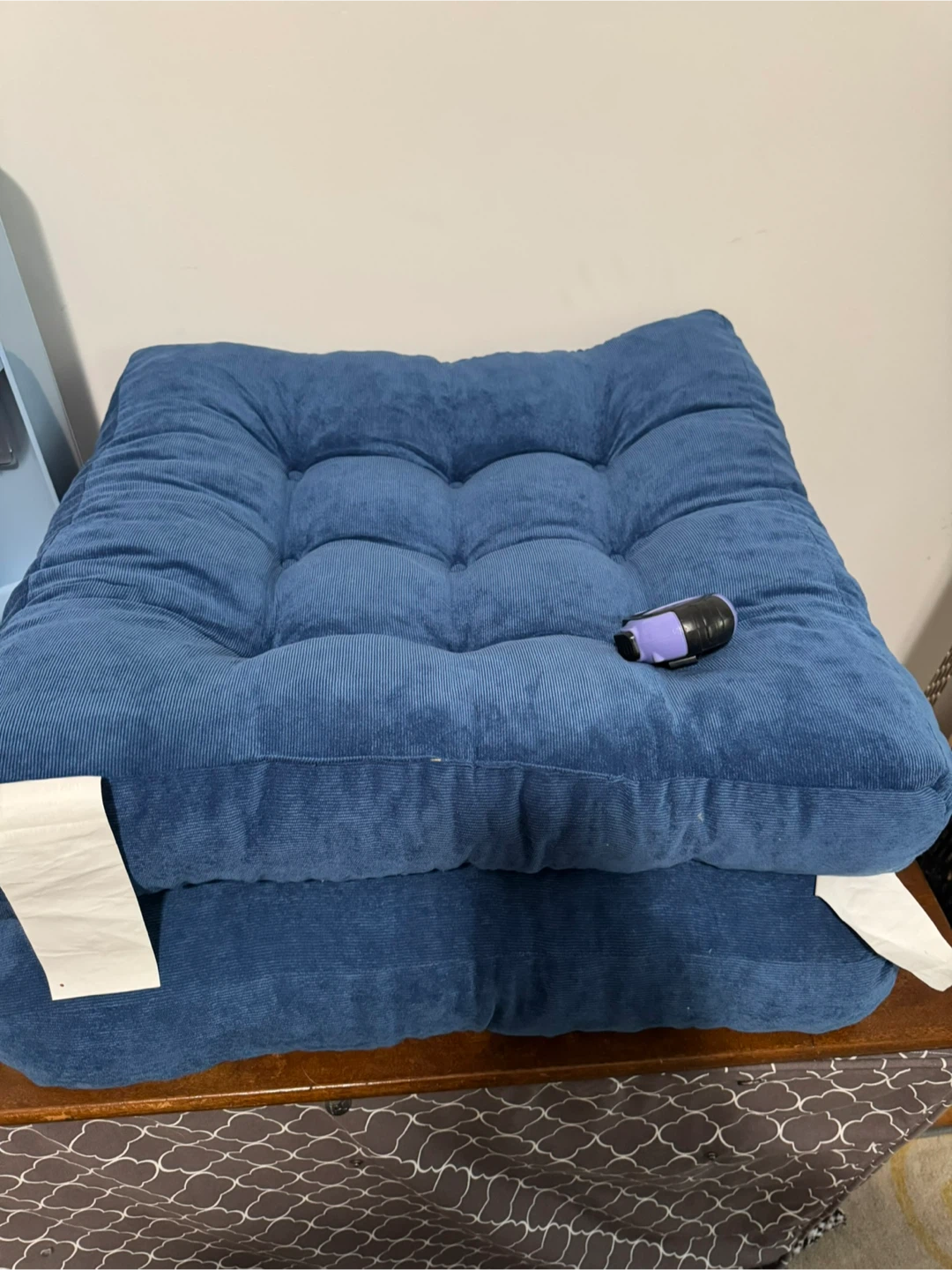 Blue Tufted floor Cushion Set - photo 2