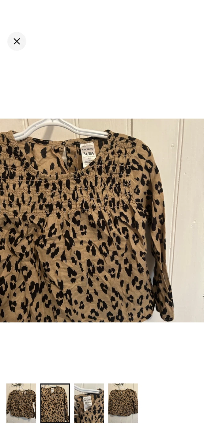 Carter's Toddler Girls Leopard Print Smocked Top Size 3T - photo 2