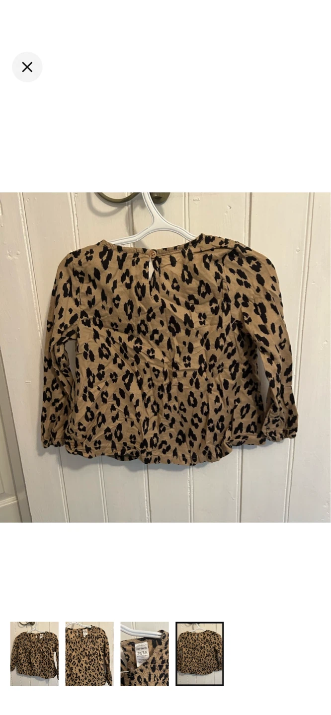 Carter's Toddler Girls Leopard Print Smocked Top Size 3T - photo 4