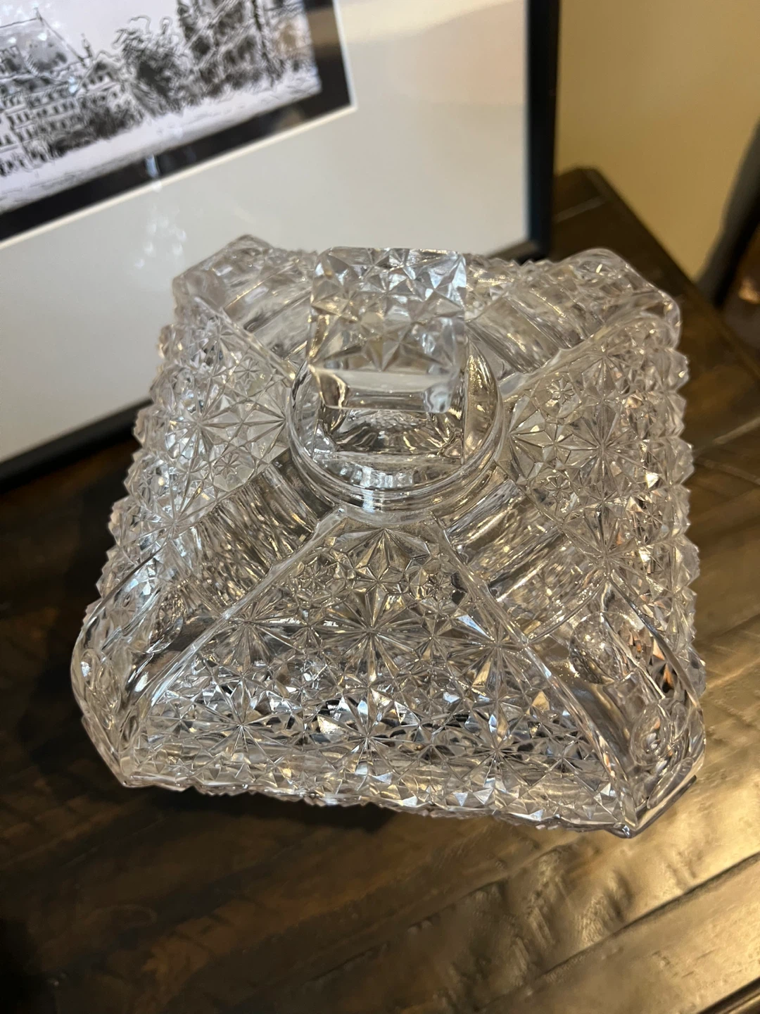 Antique Adams & Co Glass Square Pedestal Compote - photo 4