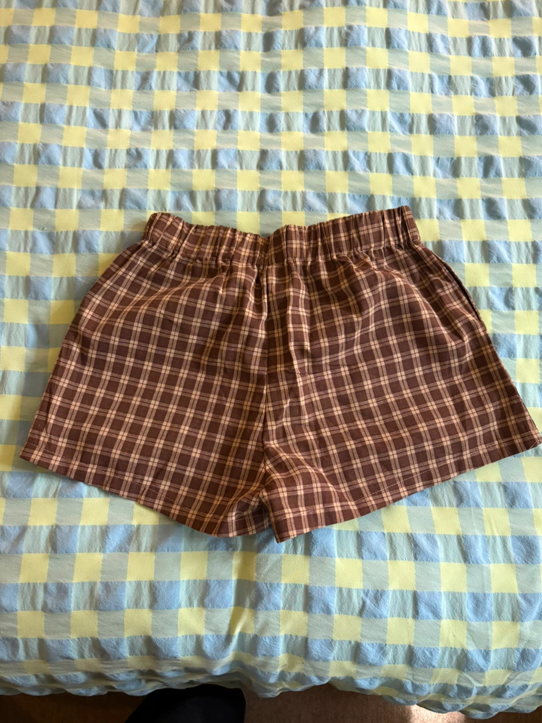 Brown Plaid Shorts