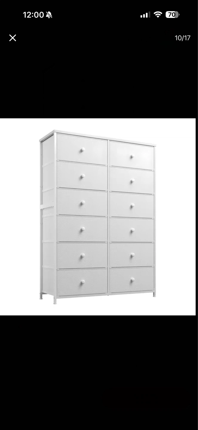 White 12-Drawer Storage Chest
