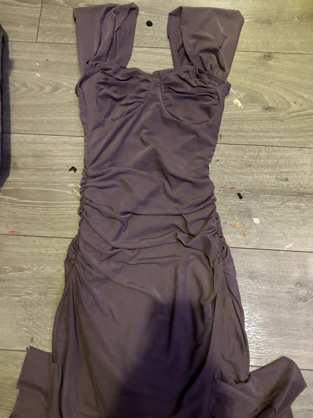 Purple Ruched Bodycon Dress