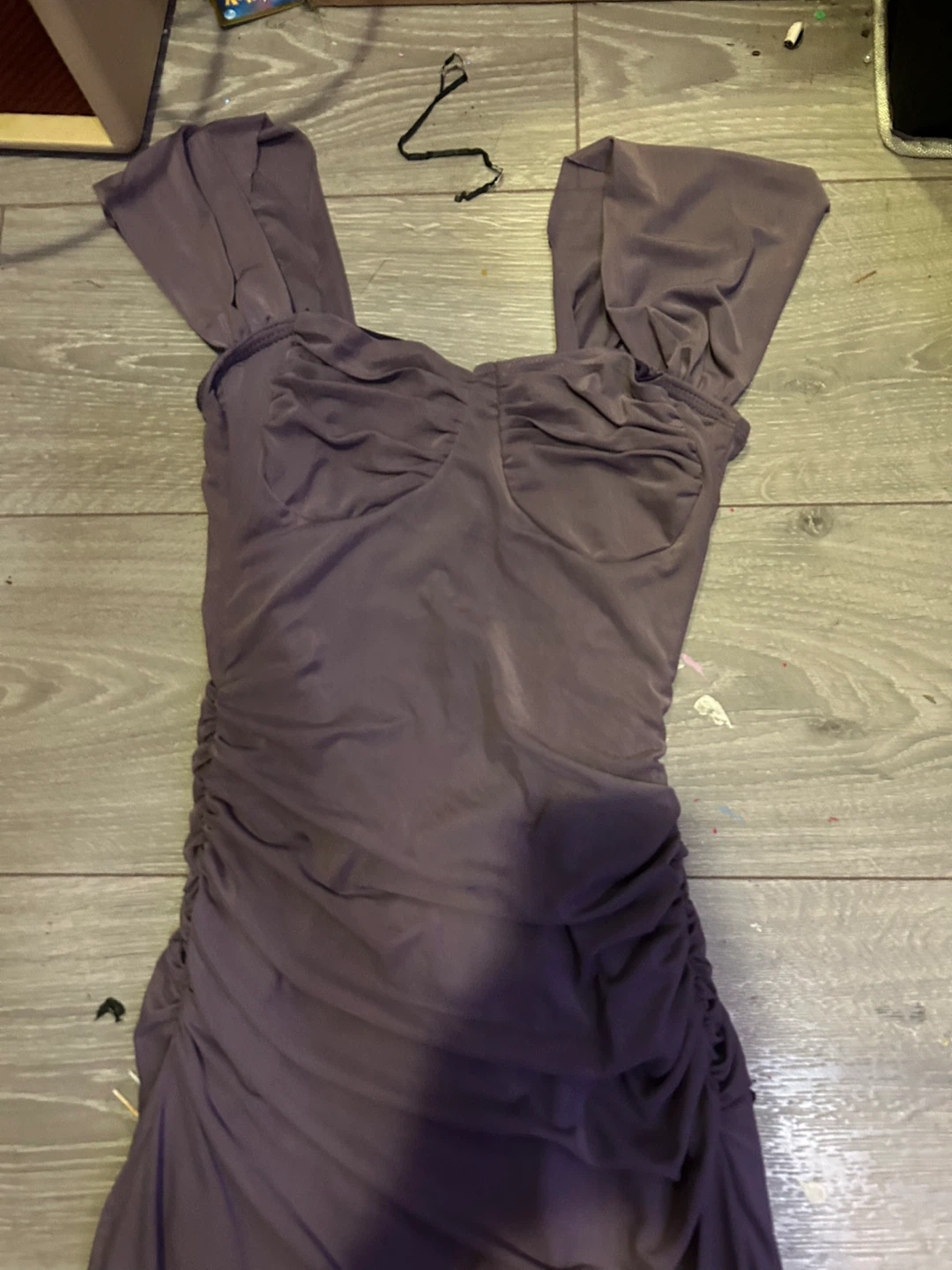 Purple Ruched Bodycon Dress - photo 4