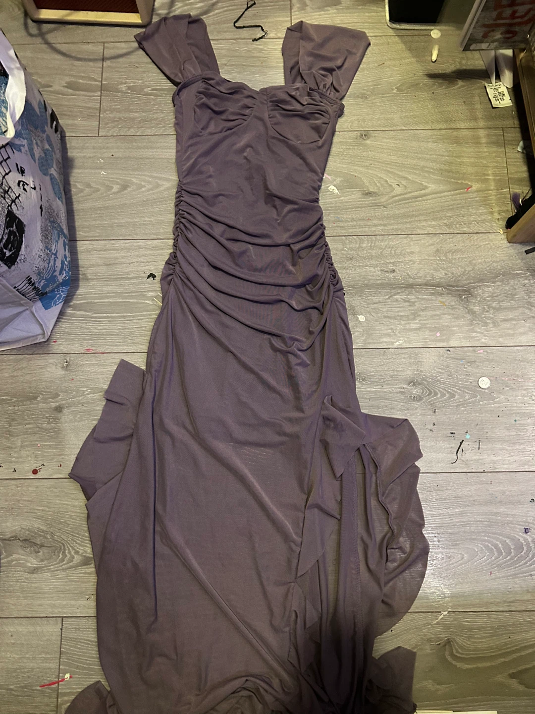 Purple Ruched Bodycon Dress - photo 5