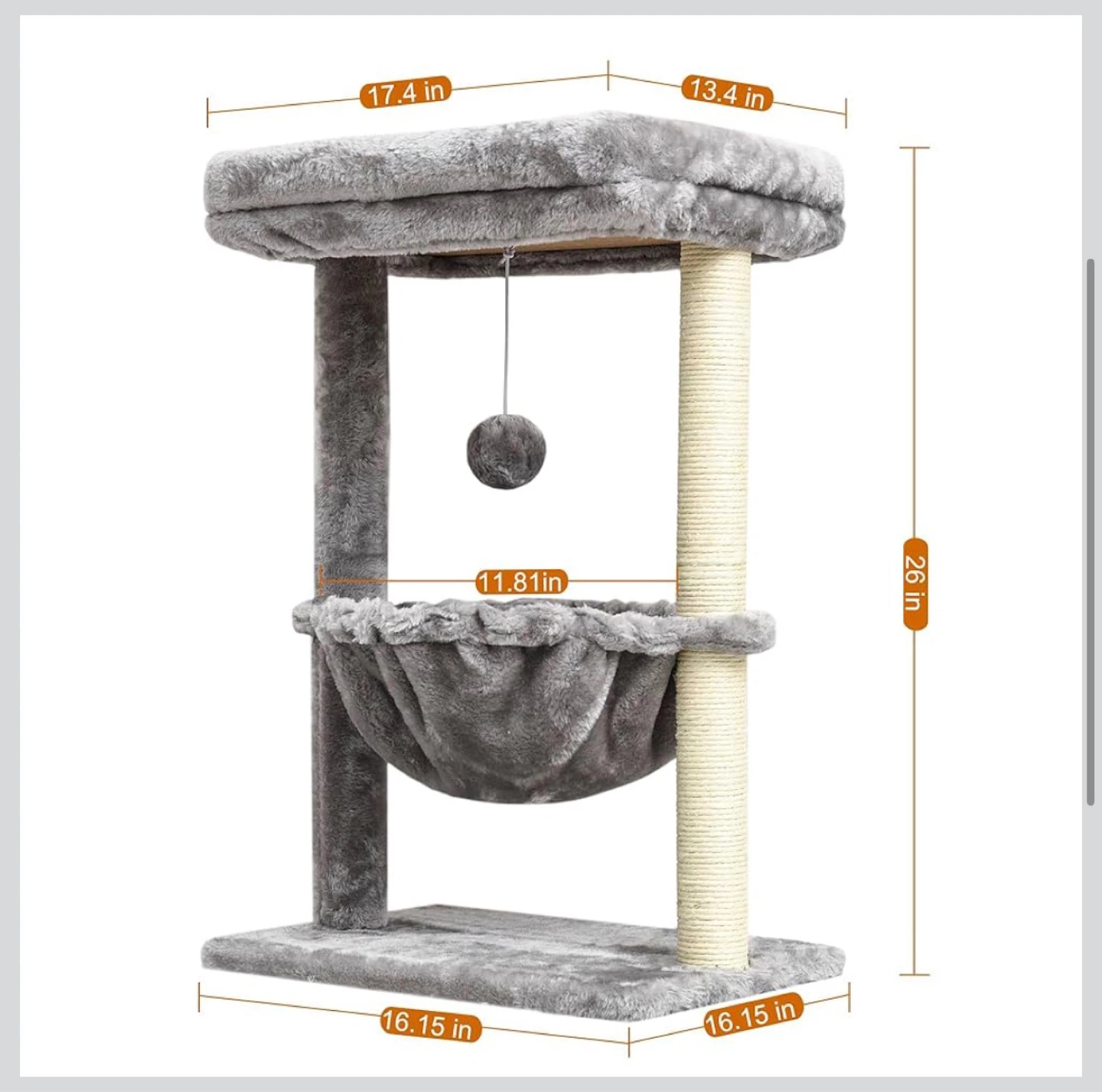 Cat Tree for Indoor Cats Activity Cat Tower with Scratching Post - photo 3