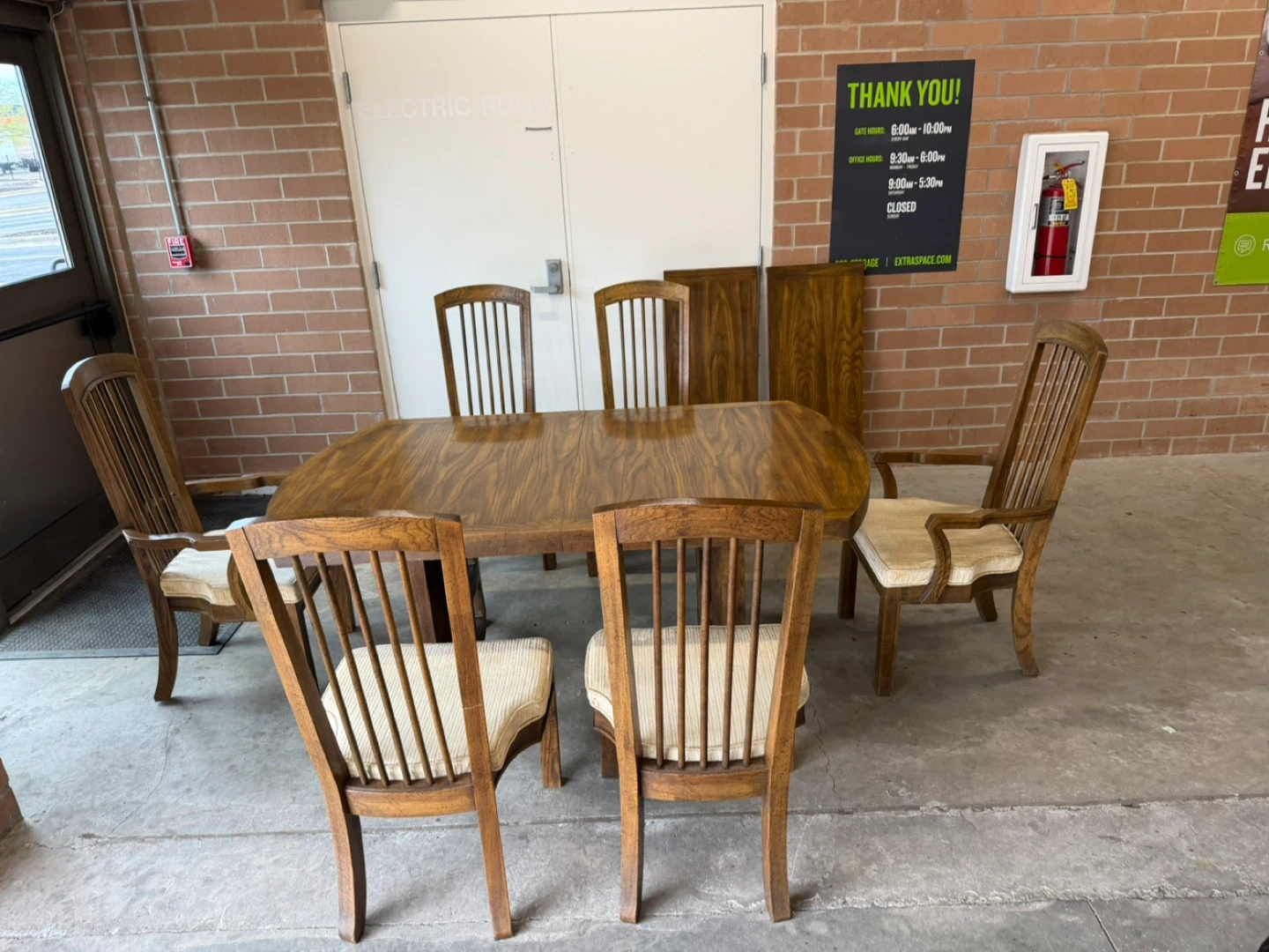 Wooden Dining Table with 6 Chairs