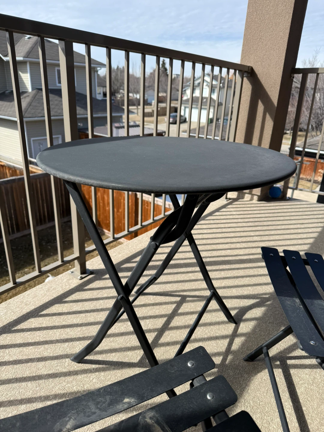 Black Metal Folding Bistro Set with 2 Chairs - photo 3