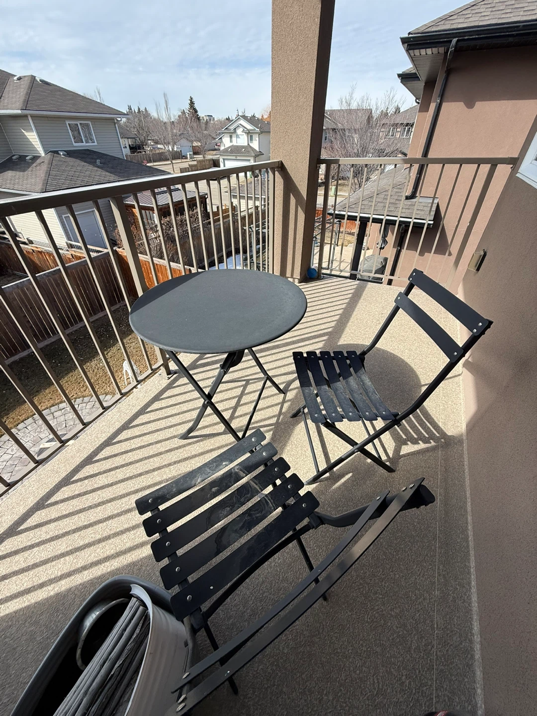 Black Metal Folding Bistro Set with 2 Chairs