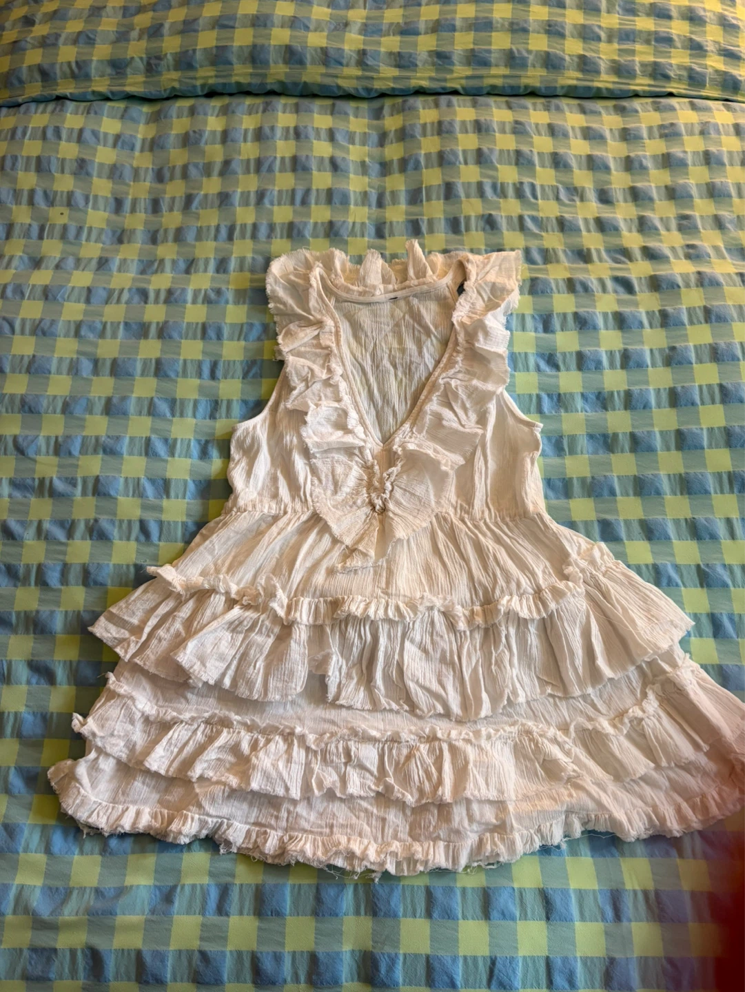 White Ruffled Tiered Tank Top