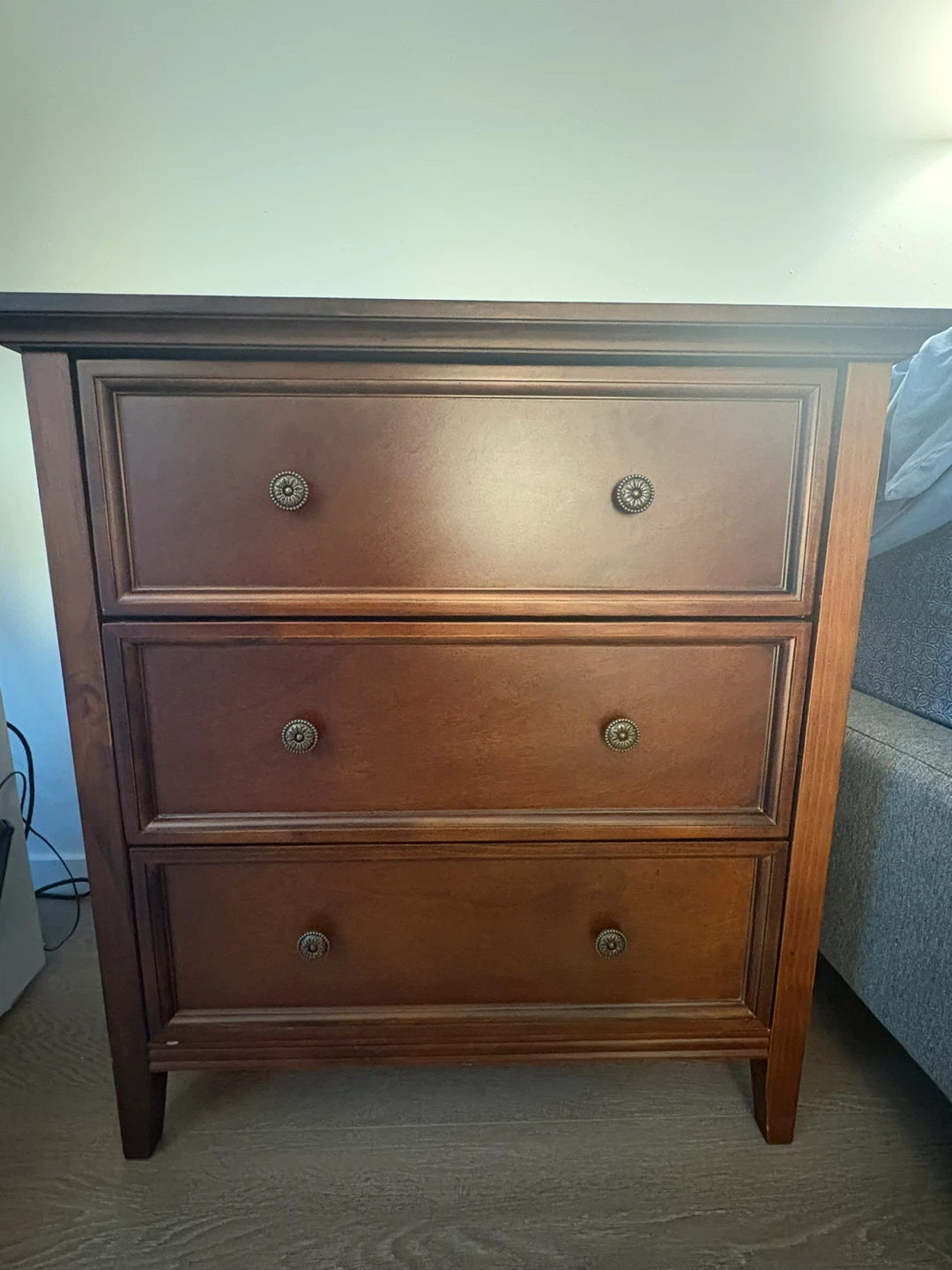Brown Wood 3-Drawer Dresser