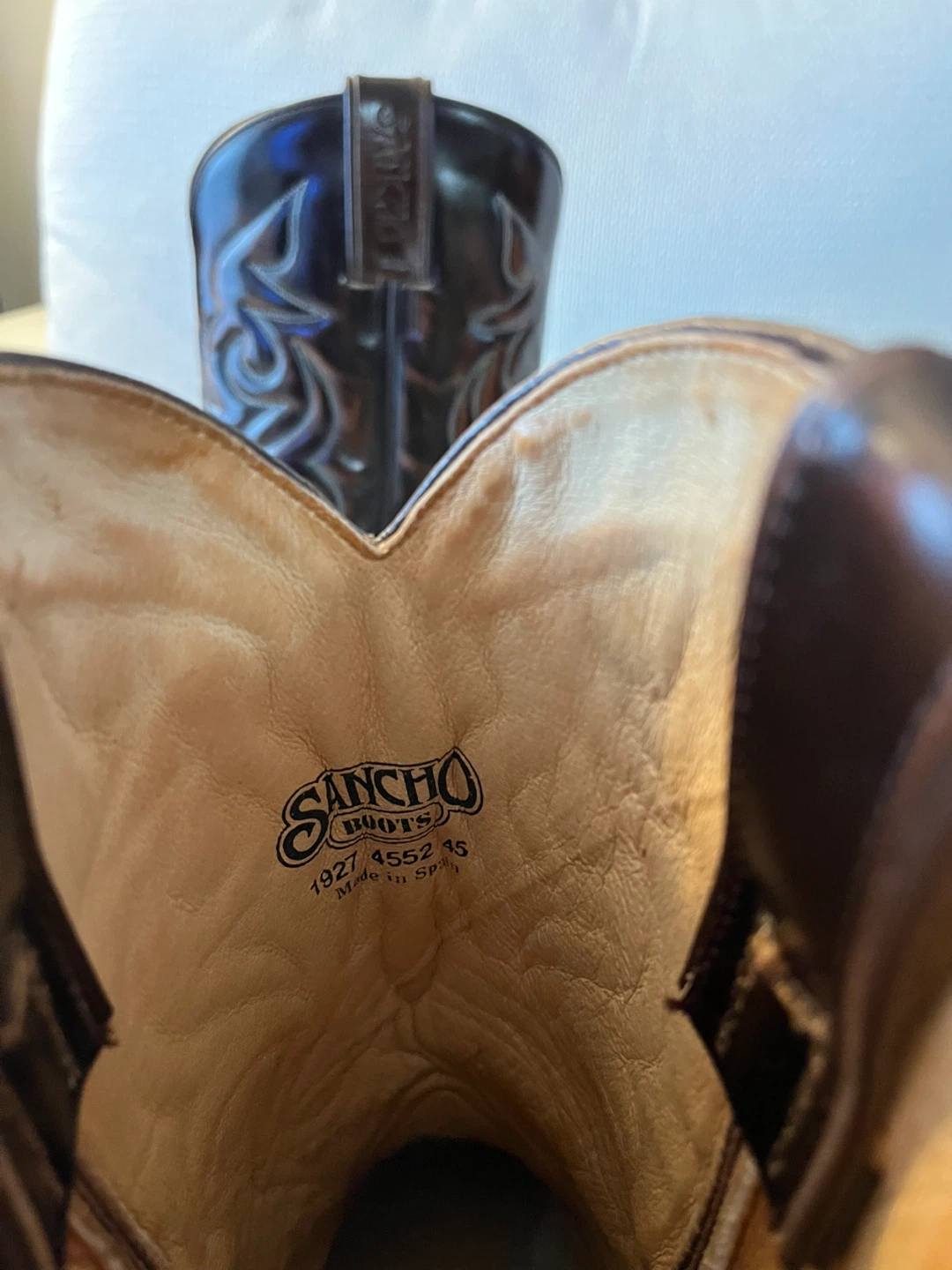 Sancho Boots Leather Cowboy Boots Size 10 Men - photo 3