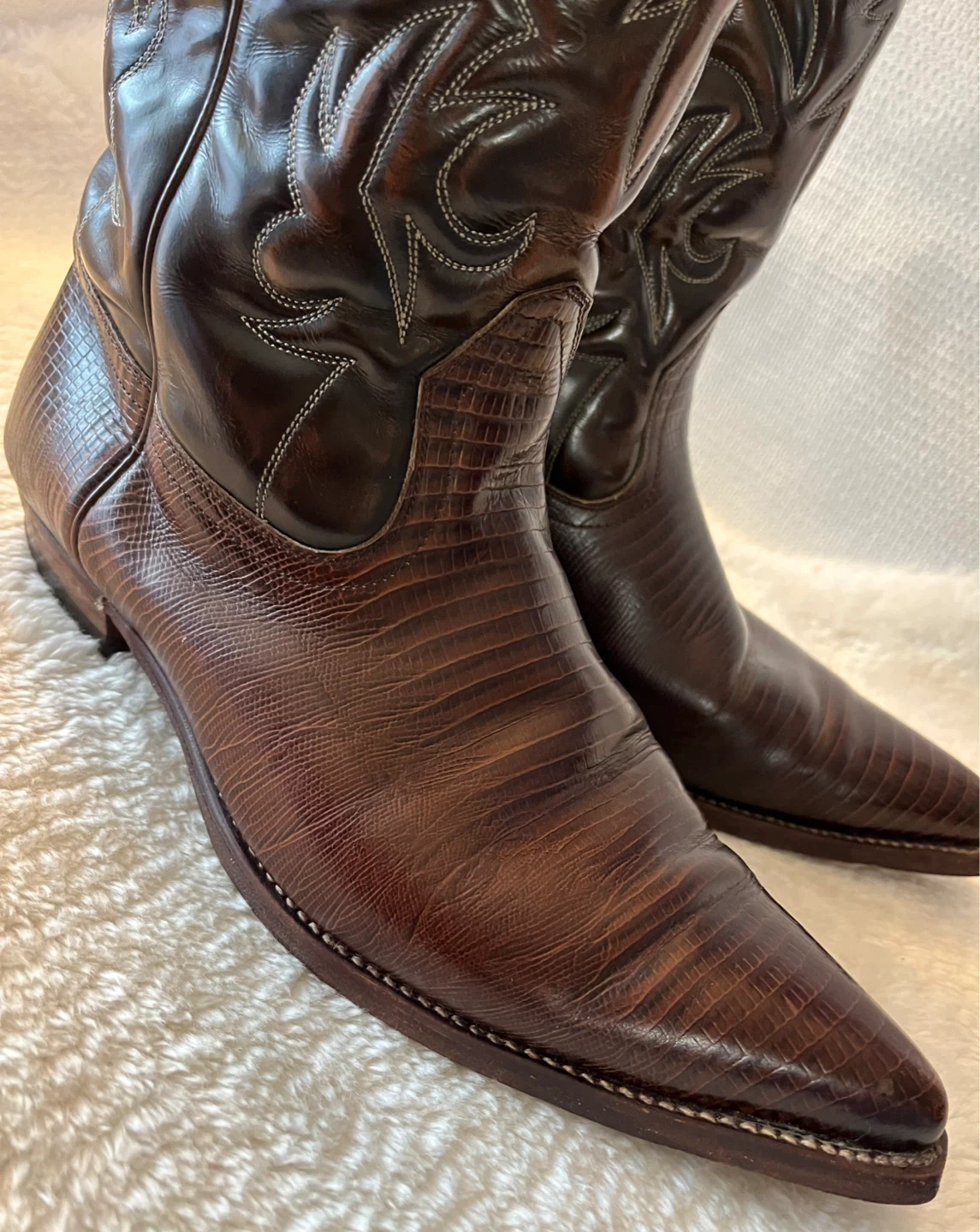 Sancho Boots Leather Cowboy Boots Size 10 Men - photo 5