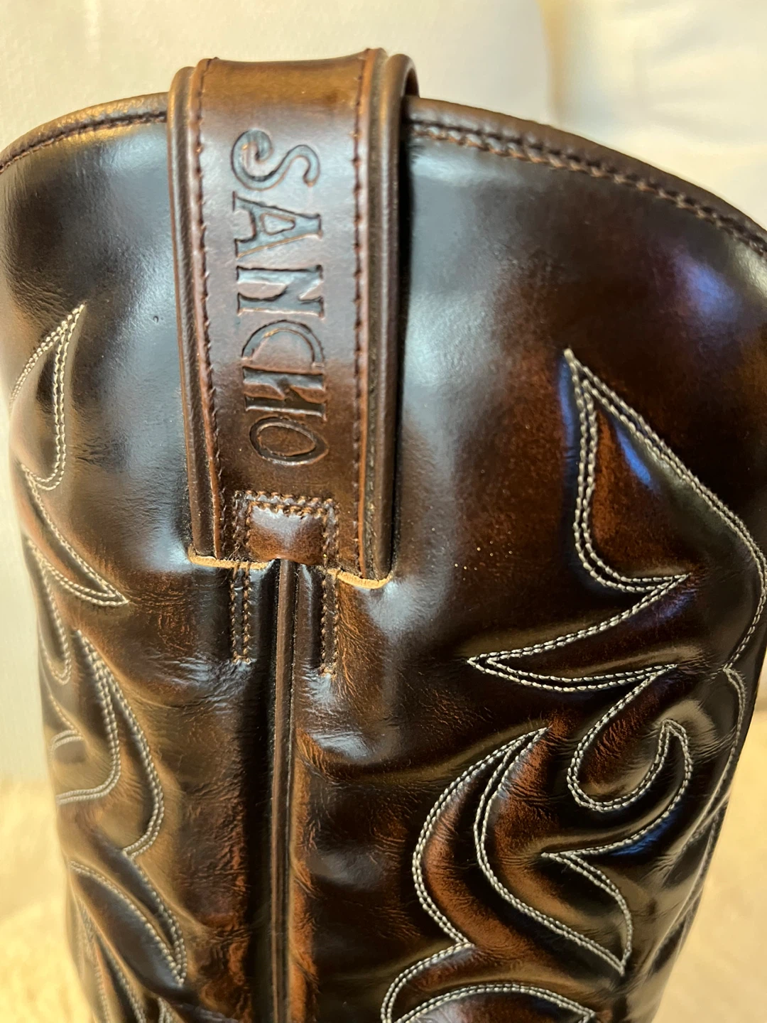 Sancho Boots Leather Cowboy Boots Size 10 Men - photo 2