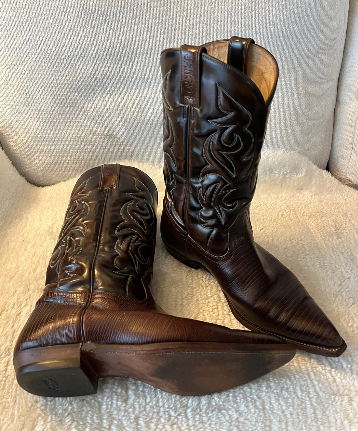 Sancho Boots Leather Cowboy Boots Size 10 Men - photo 4