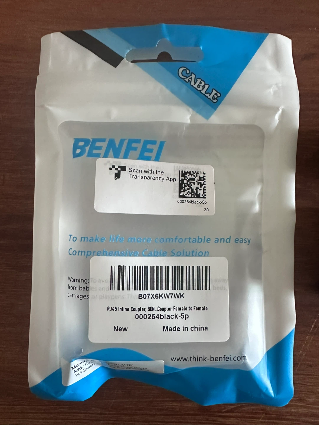 BENFEI RJ45 Inline Coupler Female to Female Black - photo 2