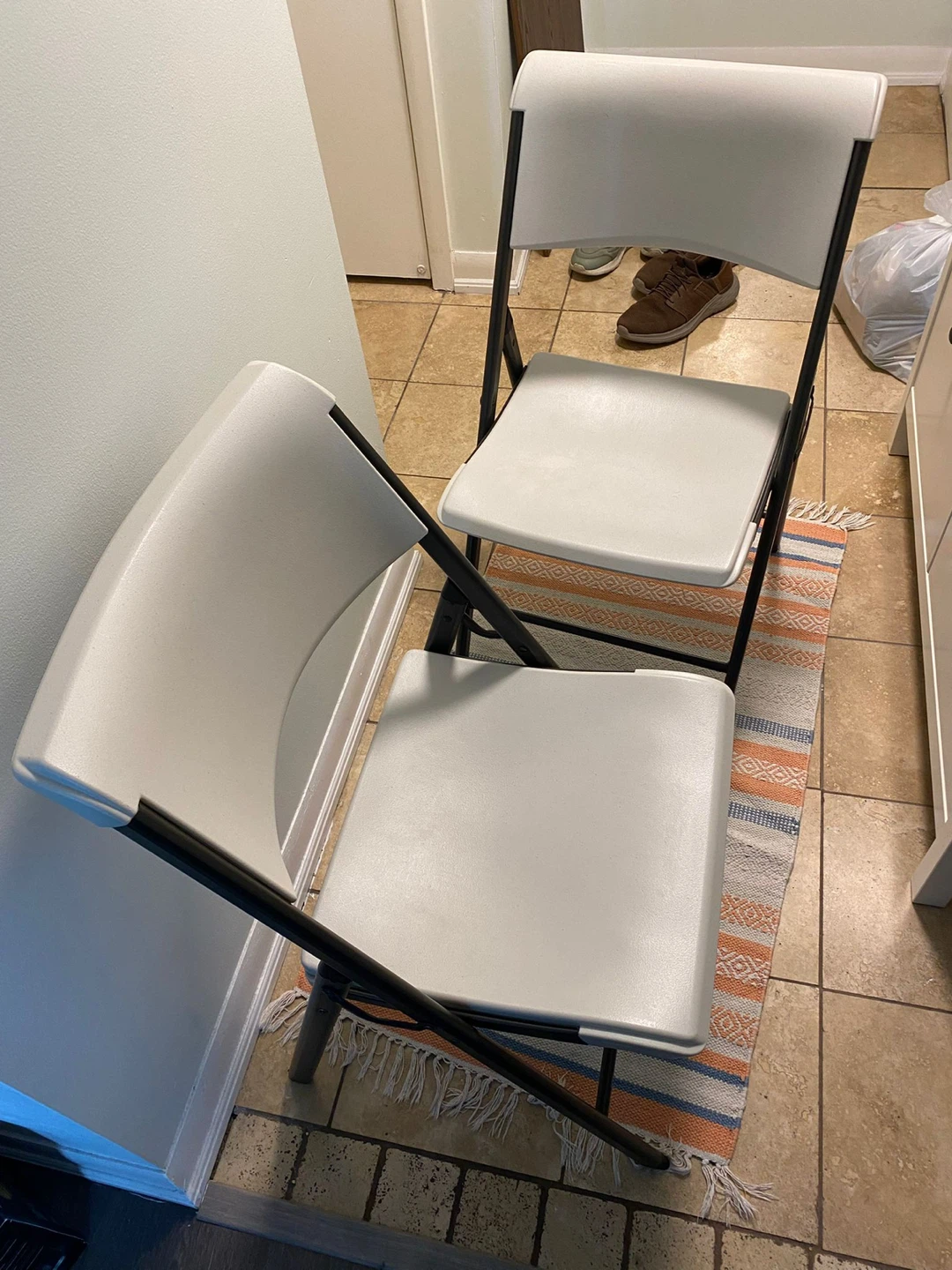 2 White Folding Chairs (Lifetime Brand)