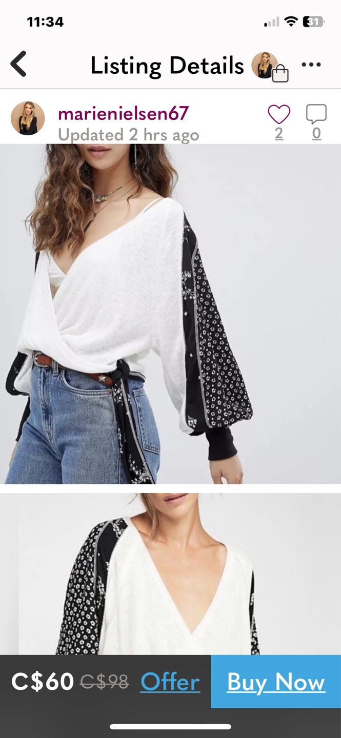 Free People Floral Print Wrap Top - photo 2