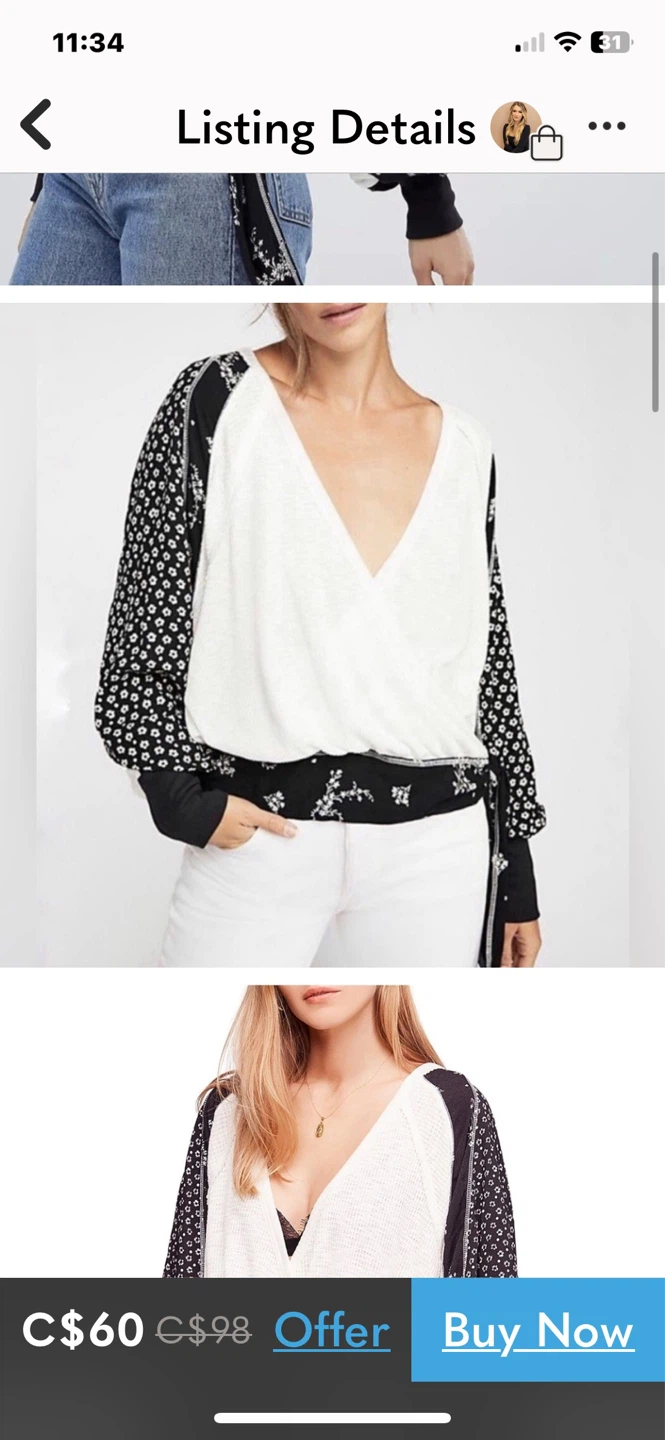 Free People Floral Print Wrap Top