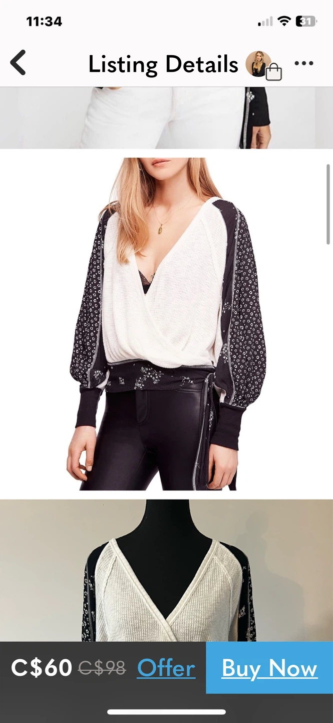 Free People Floral Print Wrap Top - photo 3