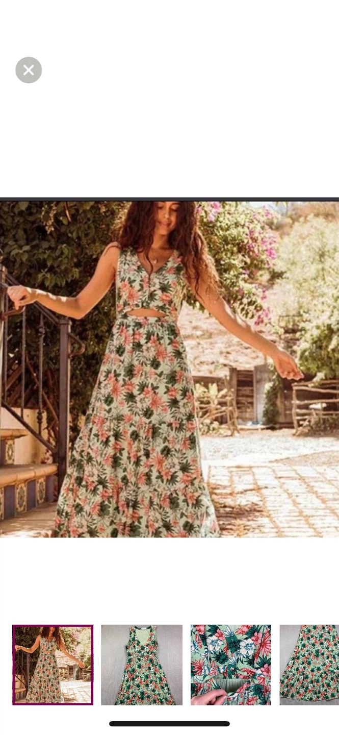 Lost & Wander Light Green Floral Maxi Dress