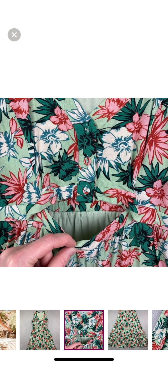 Lost & Wander Light Green Floral Maxi Dress - photo 3