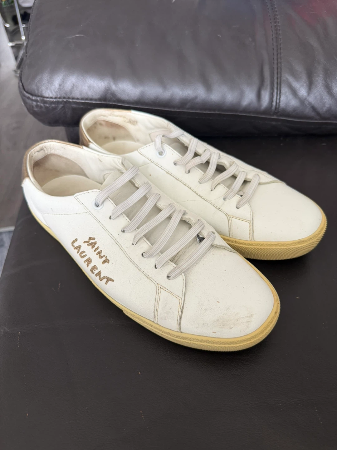 Saint Laurent White Leather Sneakers