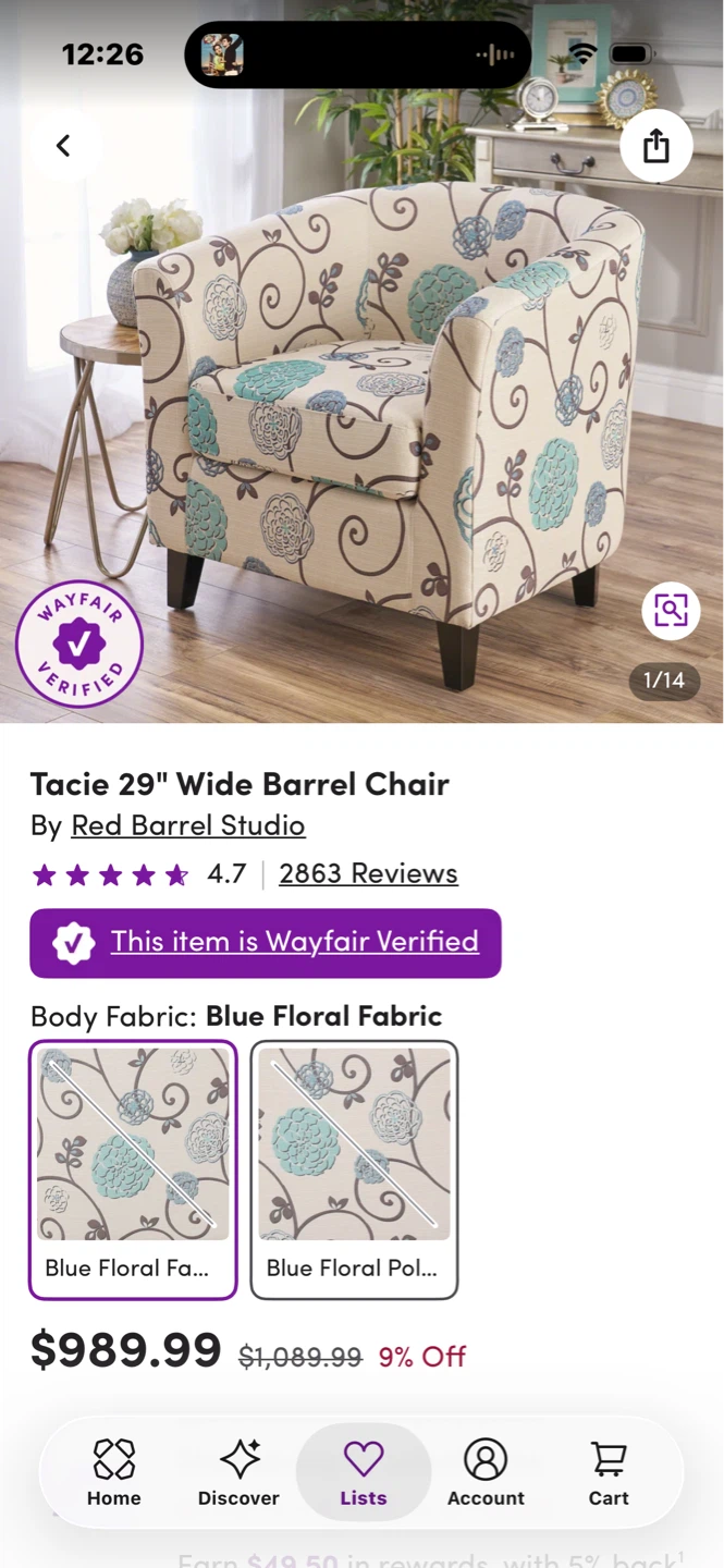 Tacie 29" Wide Barrel Chair - photo 2