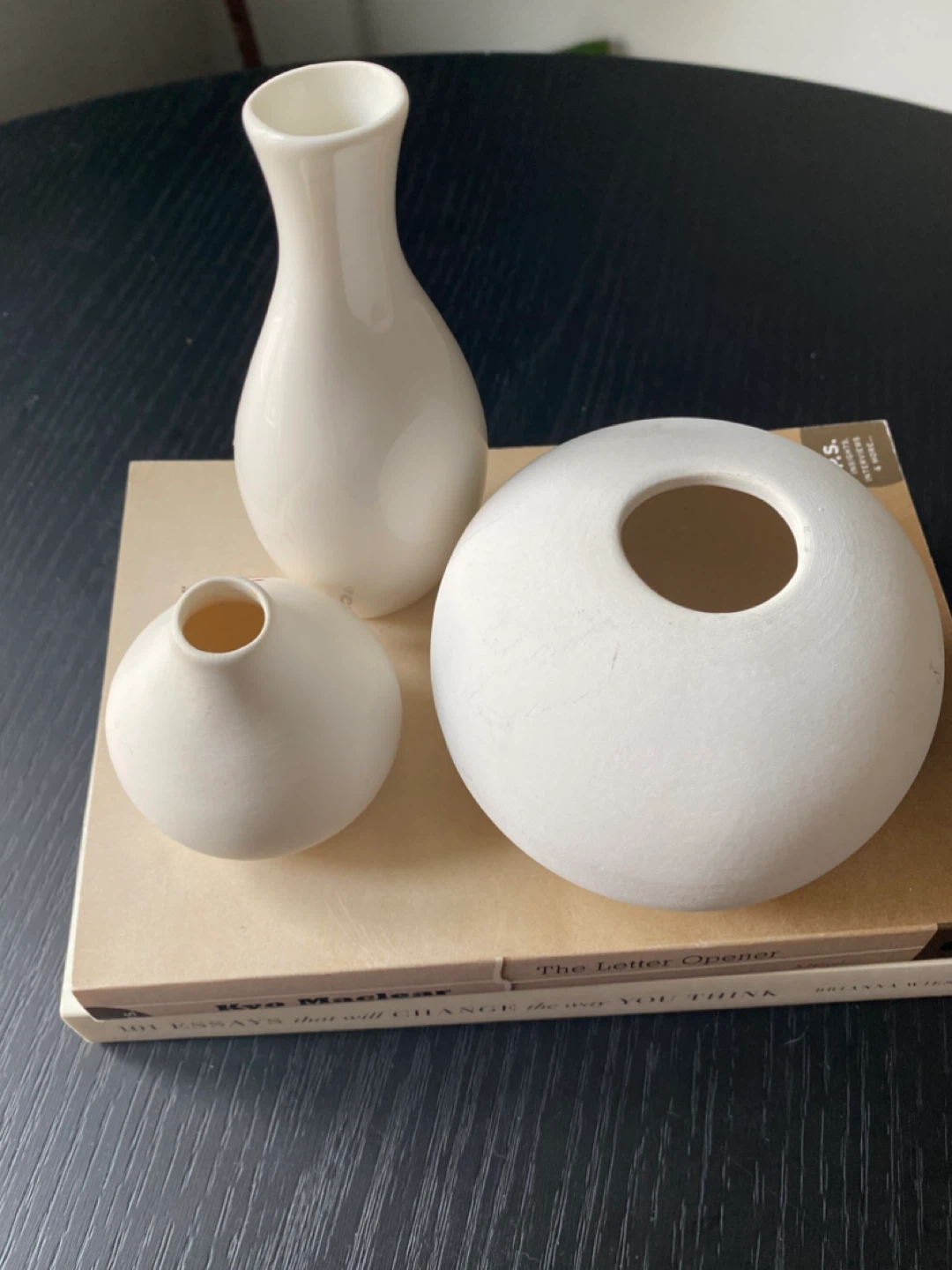 CB2 White Stone Bud Vases - Set of 3 - photo 4