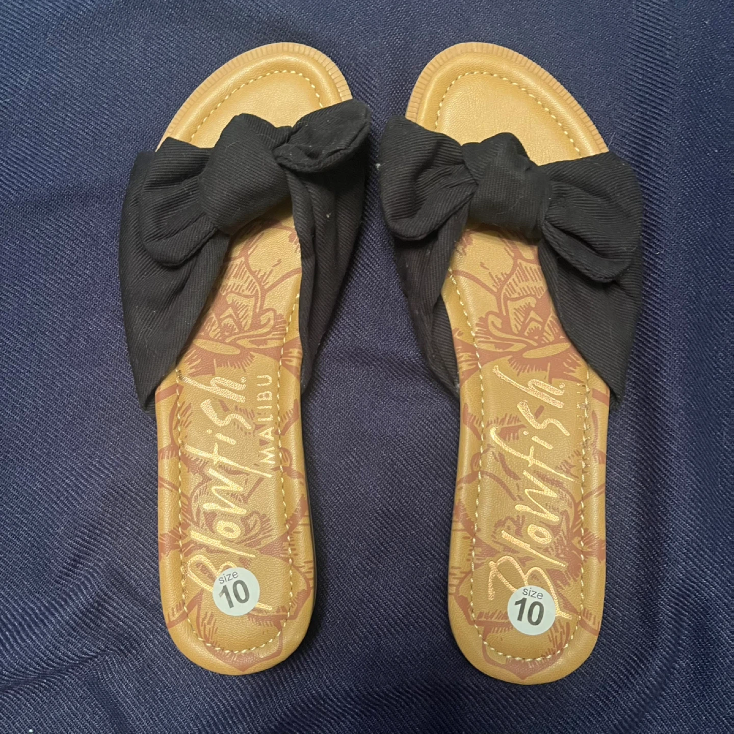 Blowfish Malibu Women's Black Bow Sandals Size 10 - photo 2
