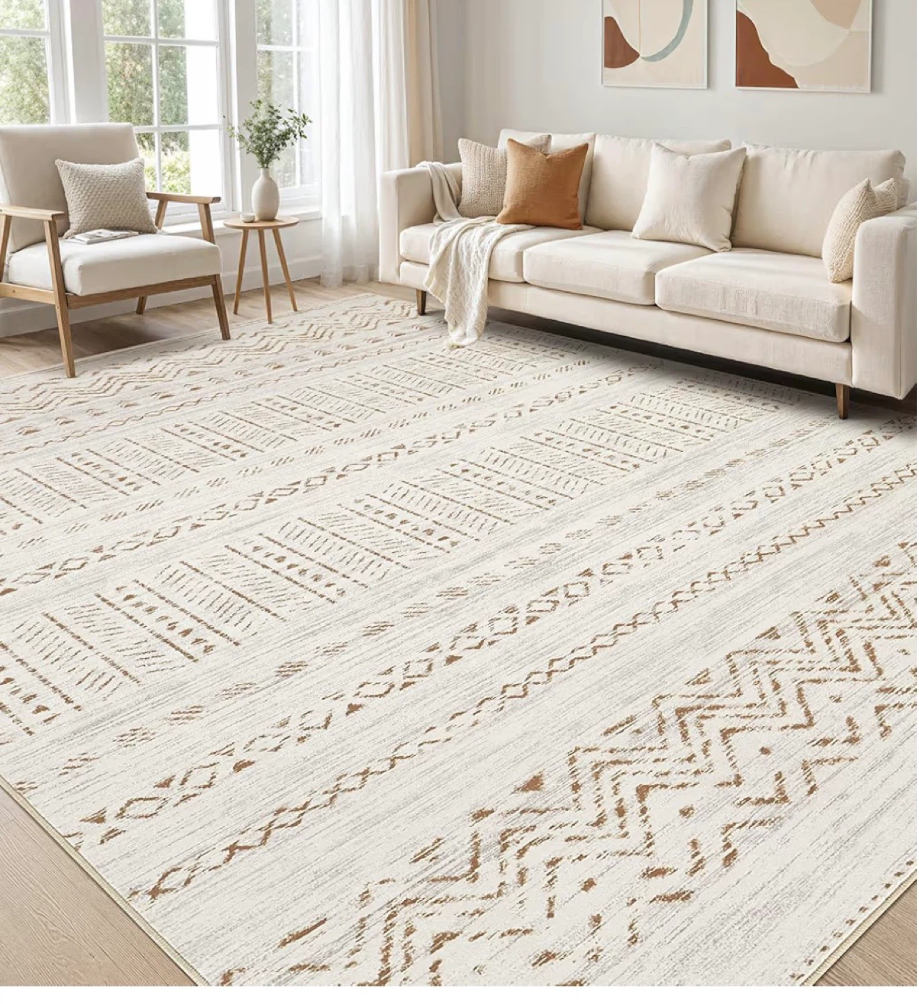 Geometric Pattern Area Rug 8x10 ft