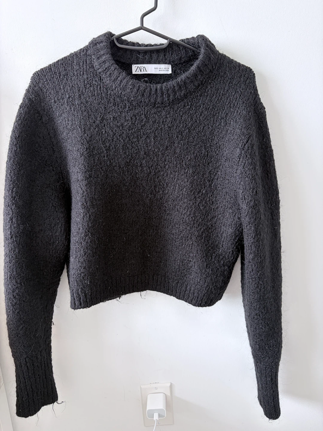 ZARA Black Textured Knit Sweater Size S